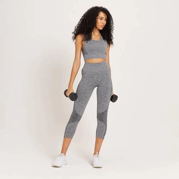 商品Myprotein|MP Women's Curve High Waisted 3/4 Leggings - Grey Marl,价格¥272,第2张图片详细描述