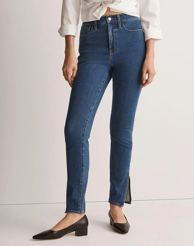 商品Madewell|11" High-Rise Roadtripper Supersoft Skinny Jeans in Medium Indigo Wash: Slit-Hem Edition,价格¥301,第4张图片详细描述
