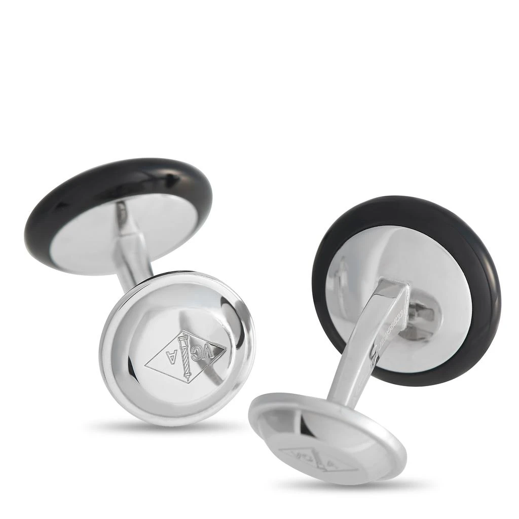 商品[二手商品] Van Cleef & Arpels|Van Cleef & Arpels Pierre Arpels Pastilles 18K White Gold Diamond and Onyx Cufflinks,价格¥37011,第2张图片详细描述