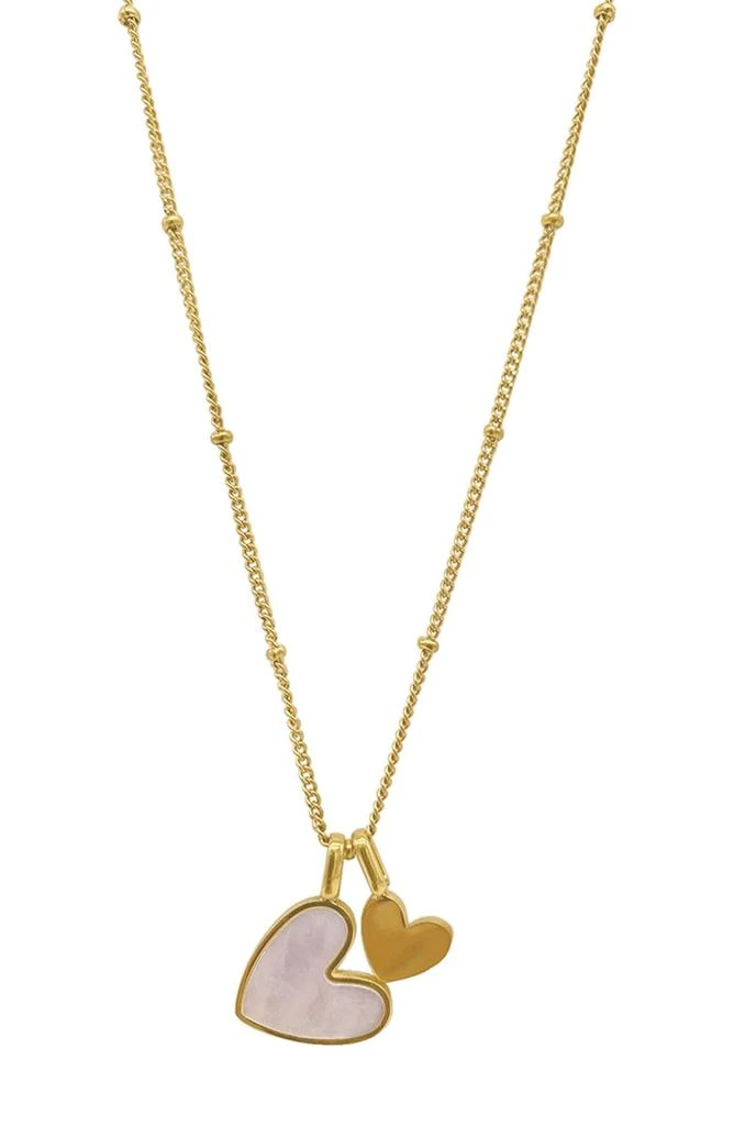 商品ADORNIA|Mother-of-Pearl Heart Charm Water Resistant Necklace,价格¥167,第1张图片