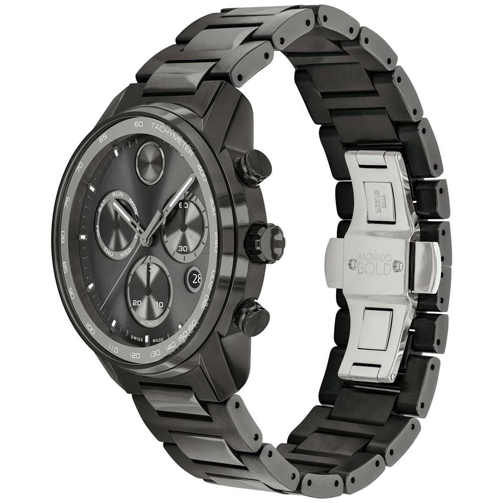 Men's Bold Verso Gunmetal Ionic Plated Steel Bracelet Watch 44mm商品第2张图片规格展示