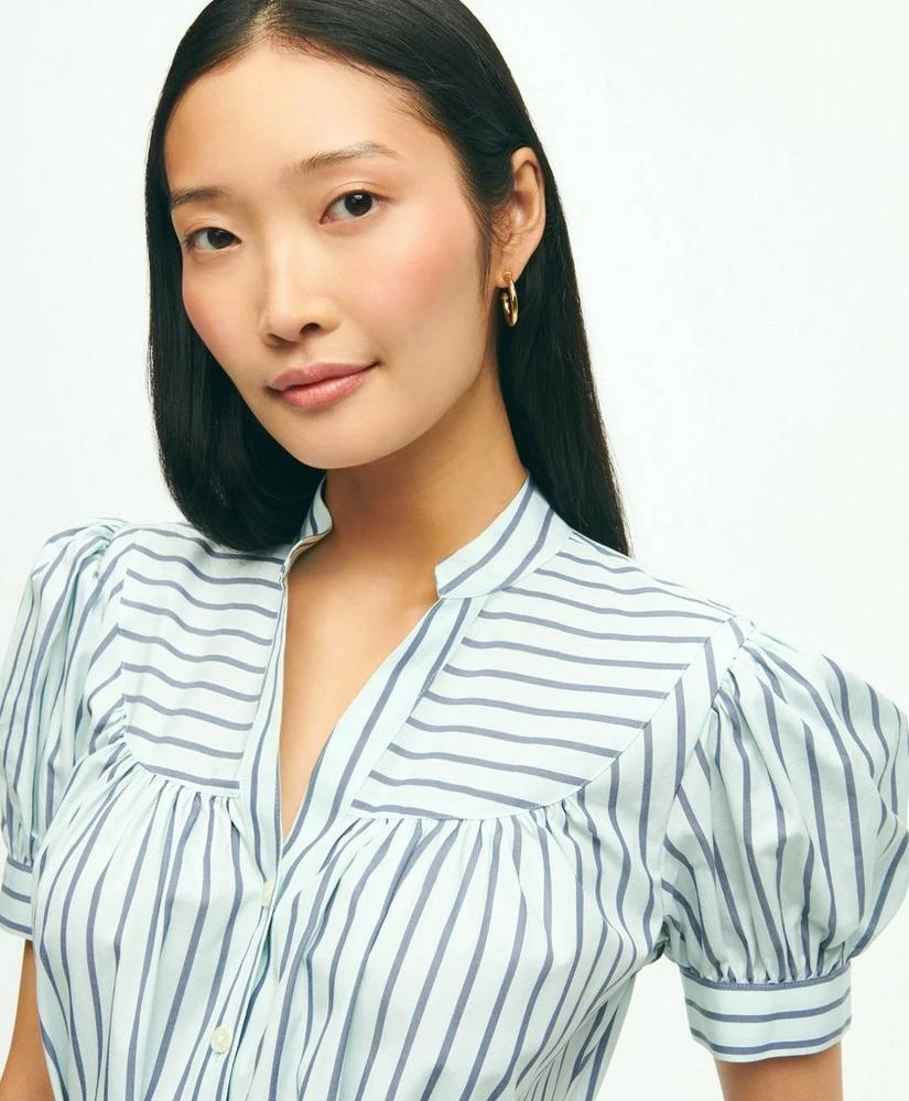 商品Brooks Brothers|Supima® Cotton Fit & Flare Stripe Shirt Dress,价格¥918,第3张图片详细描述