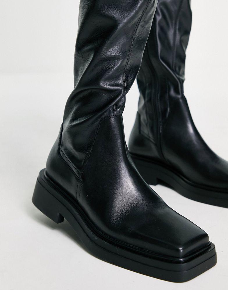 Vagabond Eyra square toe over the knee boots in black商品第4张图片规格展示