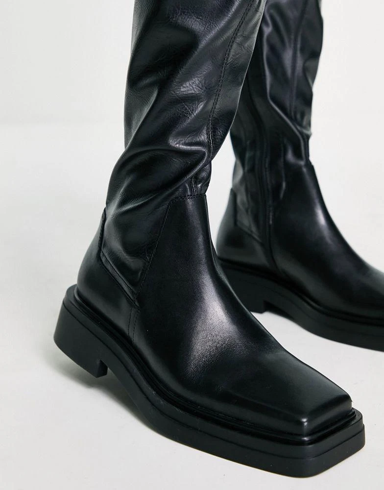 商品Vagabond|Vagabond Eyra square toe over the knee boots in black,价格¥789,第4张图片详细描述