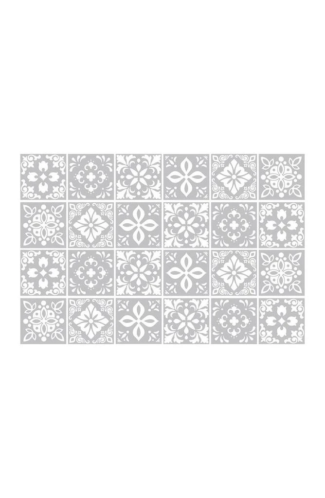 商品WALPLUS|Andalu Light Grey Cement Spanish Wall Tile Sticker Set - 6 x 6 in - 24 Pieces,价格¥196,第2张图片详细描述