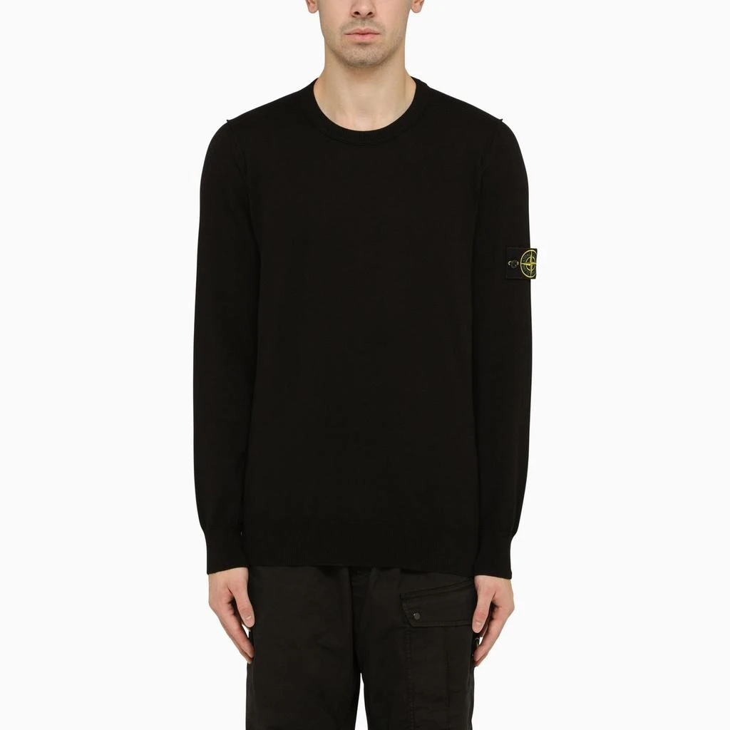 商品Stone Island|Black Crew-neck Pullover With Logo,价格¥2784,第1张图片