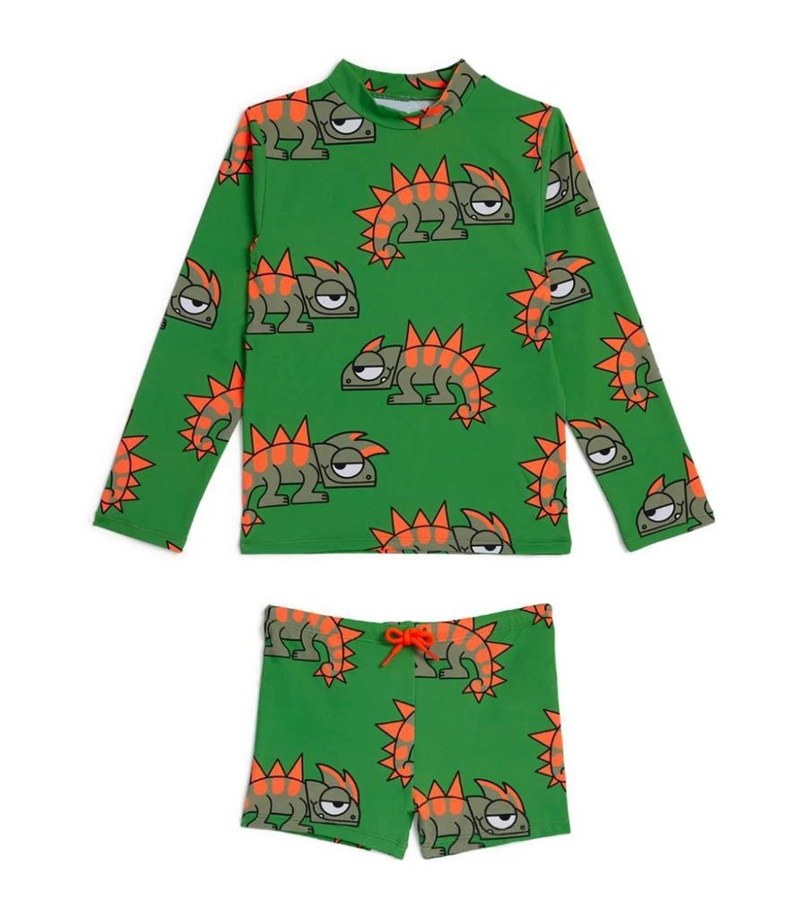 商品Stella McCartney|Geko Rash Top and Swim Shorts Set (3-14 Years),价格¥875,第1张图片