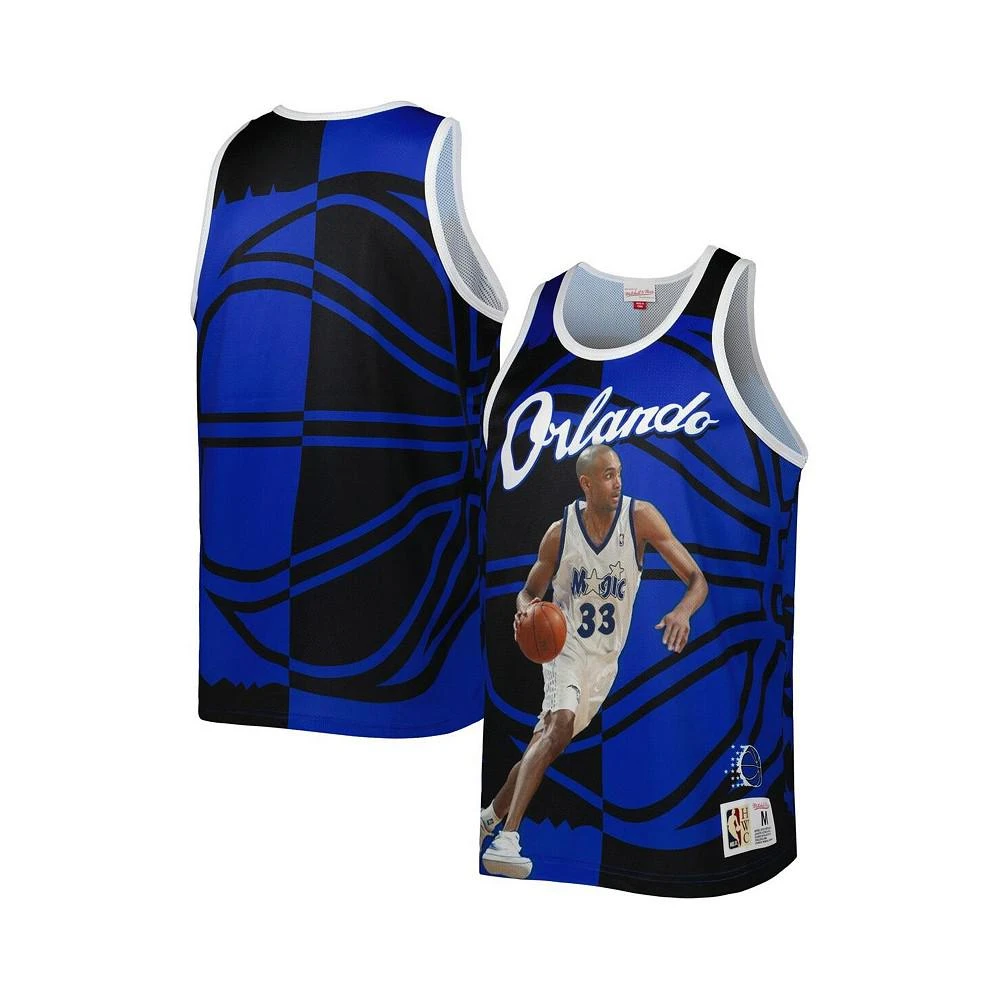 商品Mitchell & Ness|Men's Grant Hill Blue and Black Orlando Magic Sublimated Player Tank Top,价格¥540,第2张图片详细描述