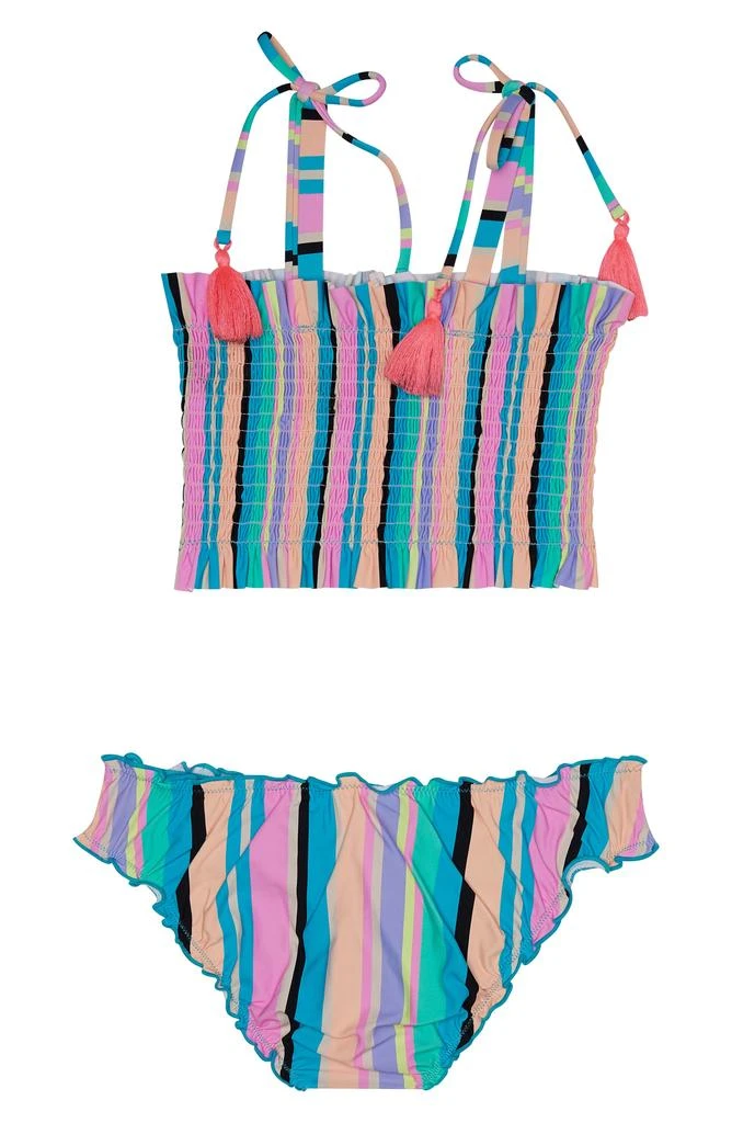 商品Beach Lingo|Kids' Playa Stripe Smocked Two-Piece Swimsuit,价格¥118,第2张图片详细描述