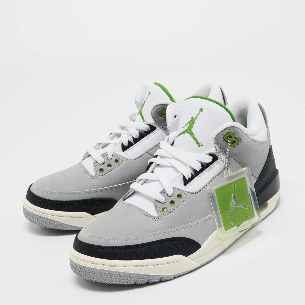商品Jordan|Air Jordan Grey/White Nubuck and Leather Jordan 3 Retro Cool (2021) Sneakers Size 42,价格¥2585,第4张图片详细描述