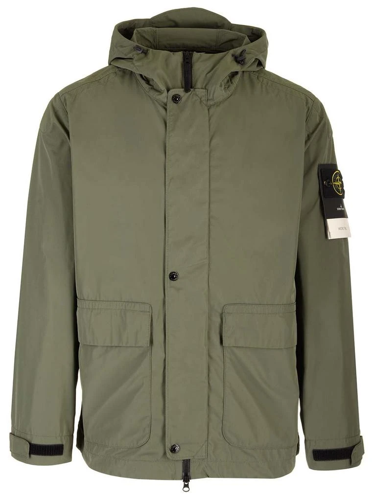 商品Stone Island|Stone Island Logo Patch Hooded Jacket,价格¥4829,第1张图片