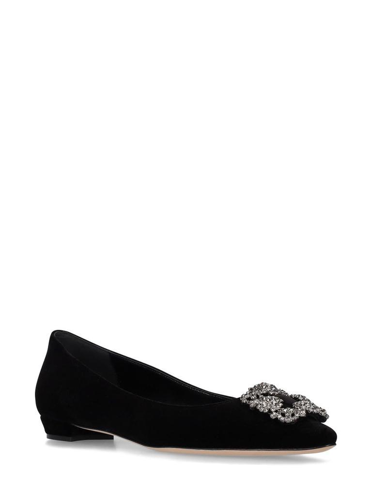 商品Manolo Blahnik|10mm Hangisi Fmc Velvet Flats,价格¥8216,第4张图片详细描述