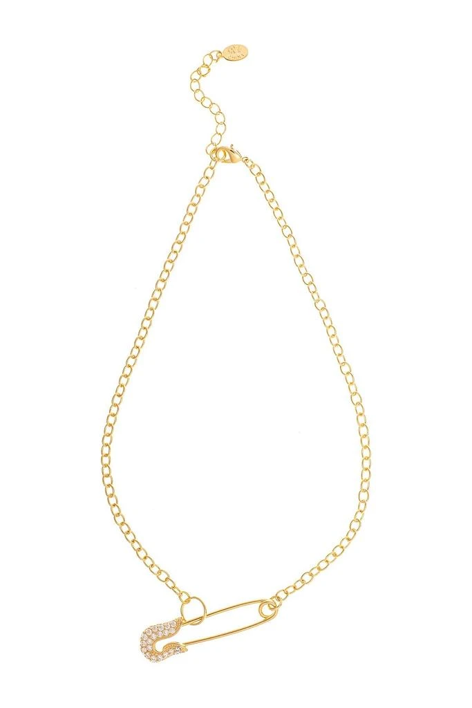 商品Rivka Friedman|Pavé Cubic Zirconia Safety Pin Pendant Necklace,价格¥326,第1张图片
