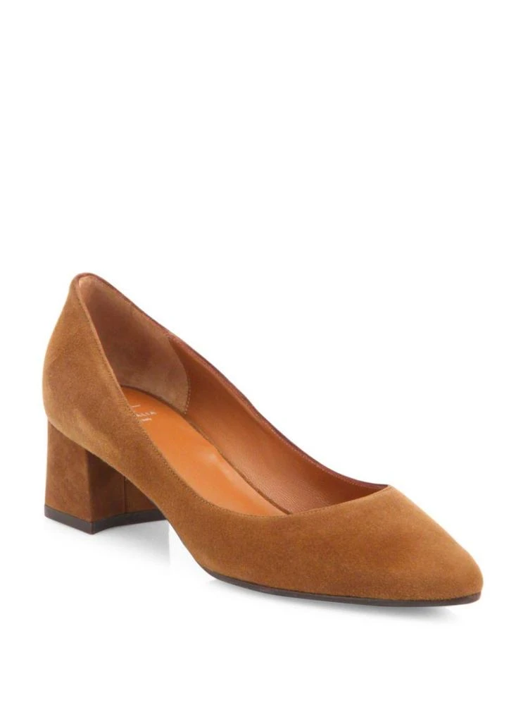 商品Aquatalia|Phoebe Suede Block Heel Pumps,价格¥1186,第1张图片