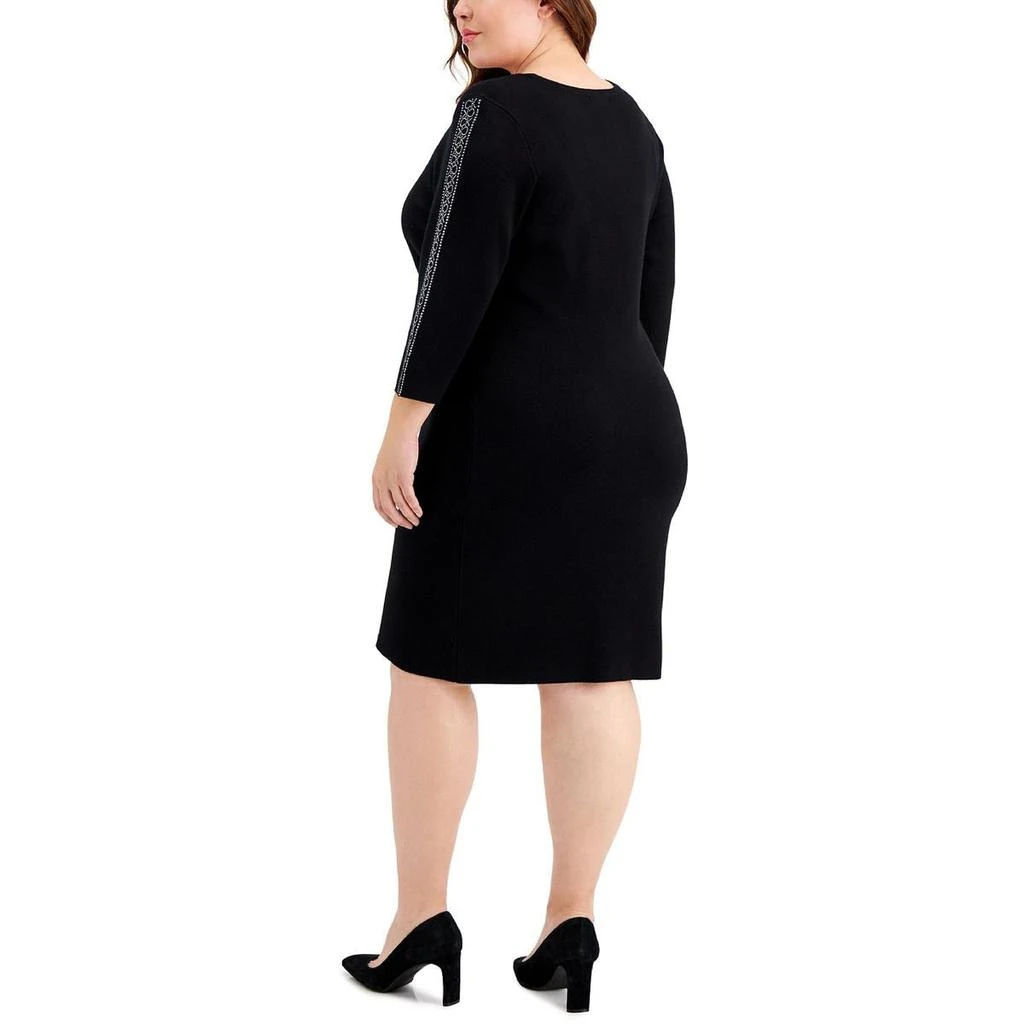 商品Calvin Klein|Plus Womens Casual Knit Sweaterdress,价格¥367,第2张图片详细描述