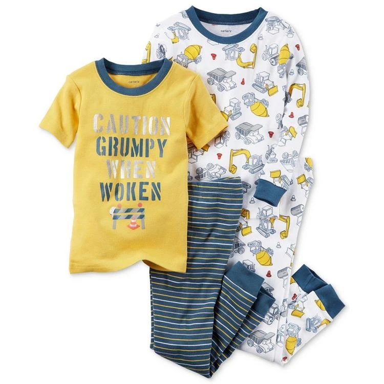 商品Carter's|4-Pc. Construction Cotton Pajama Set, Baby Boys,价格¥95,第1张图片