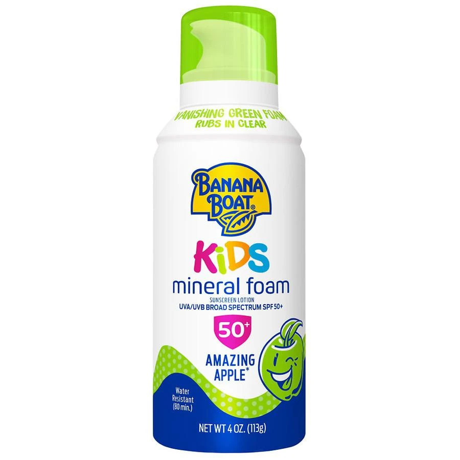 商品Banana Boat|Kids Mineral Foam Amazing Apple Sunscreen Lotion SPF 50+,价格¥94,第1张图片