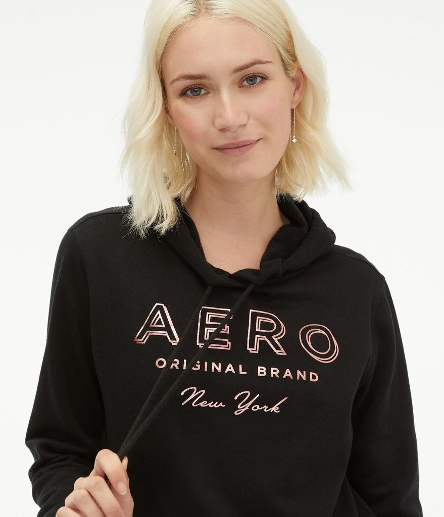 Aeropostale Women's Original Brand Foil Pullover Hoodie商品第3张图片规格展示