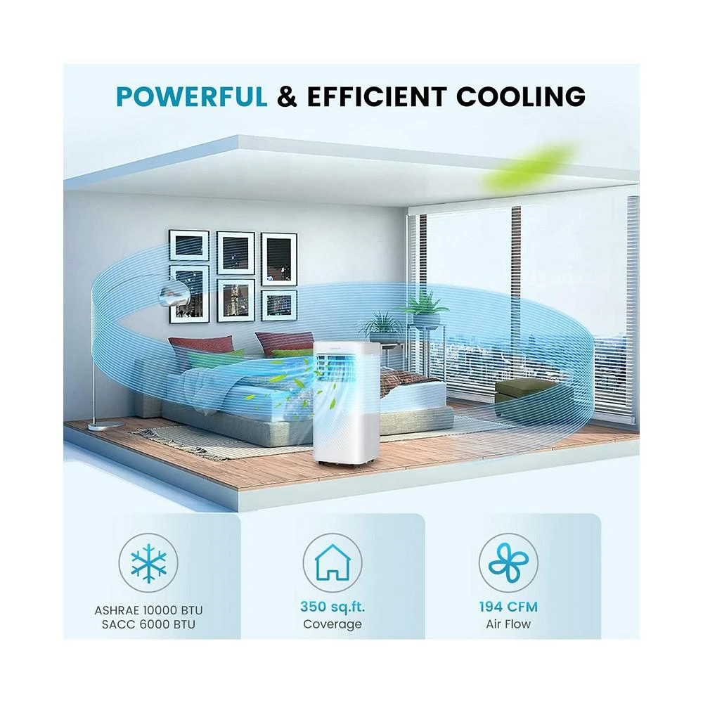 商品Costway|10000 BTU Portable Air Conditioner 4-in-1 AC with Cool Fan Humidifier Sleep Mode,价格¥2254,第3张图片详细描述