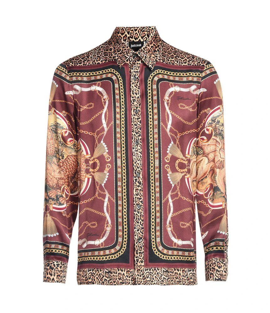 商品Just Cavalli|Just Cavalli Leopard-Printed Long-Sleeved Buttoned Shirt,价格¥1628,第1张图片