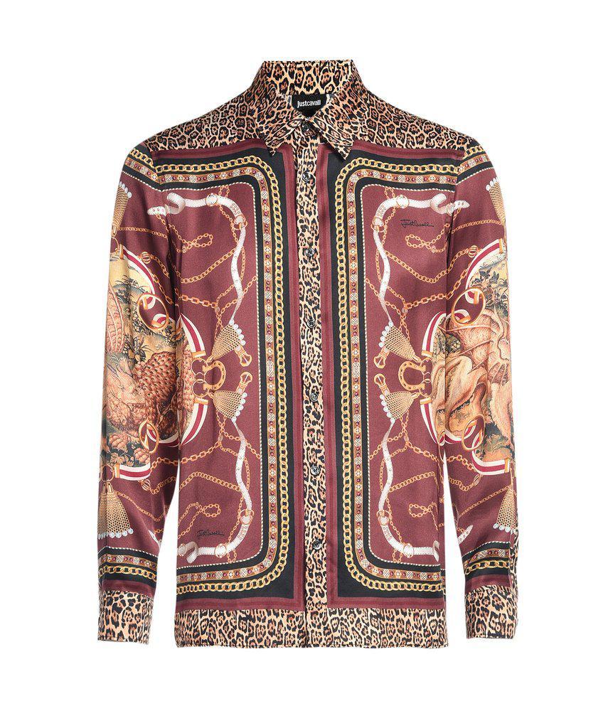 商品Just Cavalli|Just Cavalli Leopard-Printed Long-Sleeved Buttoned Shirt,价格¥1570-¥2174,第1张图片