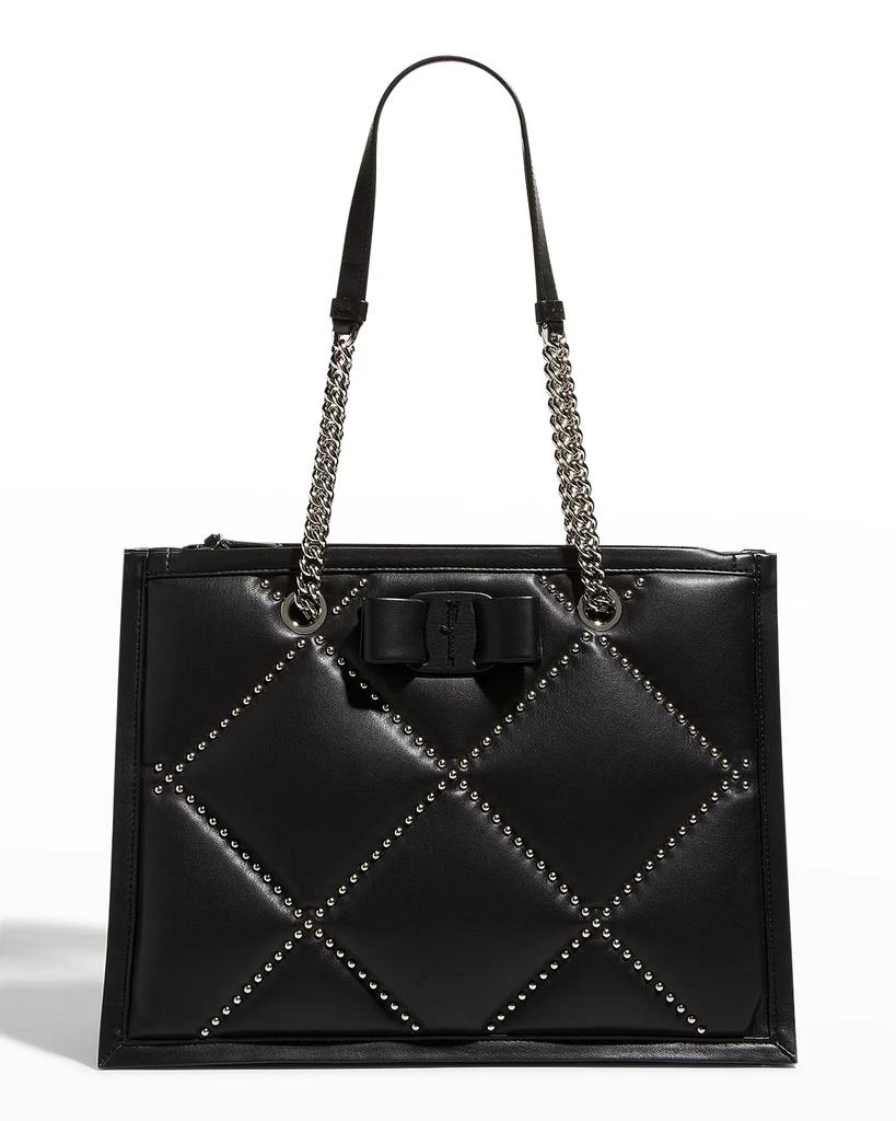 商品Salvatore Ferragamo|Viva Studded Quilt Leather Tote Bag,价格¥12989,第1张图片