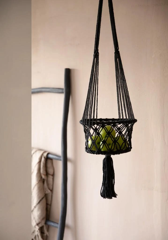 商品预计3周后发货 Bazar Bizar|Le Porte-Plante Macramé - Noir - L,价格¥9239,第4张图片详细描述