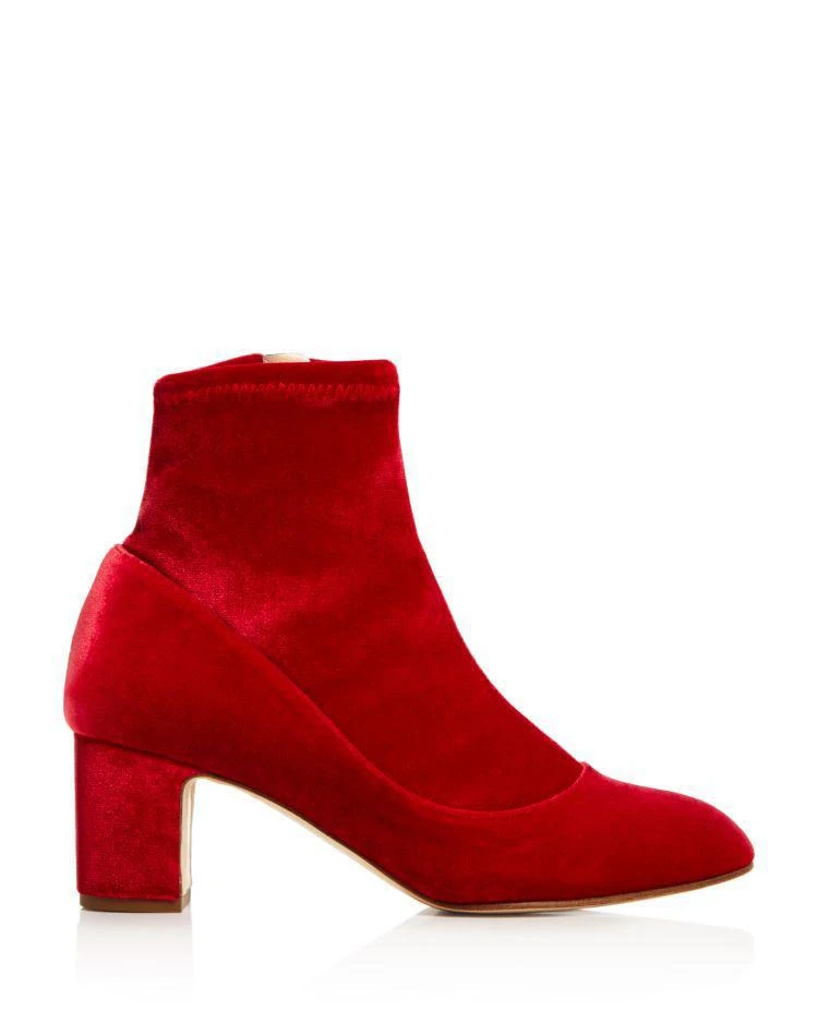 商品Rupert Sanderson|Rupert Sanderson Women's Fernie Stretch Velvet Block Heel Booties - 100% Exclusive ,价格¥5199,第2张图片详细描述