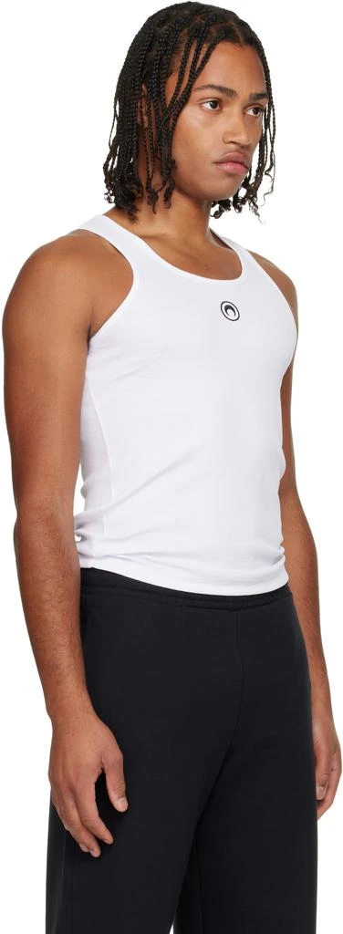 商品MARINE SERRE|White Moon Logo Ribbed Jersey Tank Top,价格¥1257,第2张图片详细描述