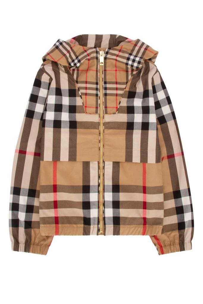 商品Burberry|Burberry Checked Zipped Hooded Jacket,价格¥5343,第1张图片