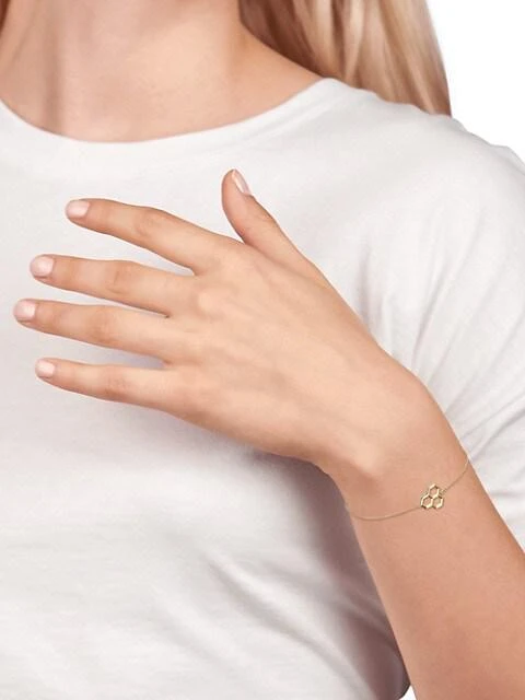 商品Birks|Bee Chic 18K Yellow Gold Hexagon Pendant Bracelet,价格¥5440,第2张图片详细描述