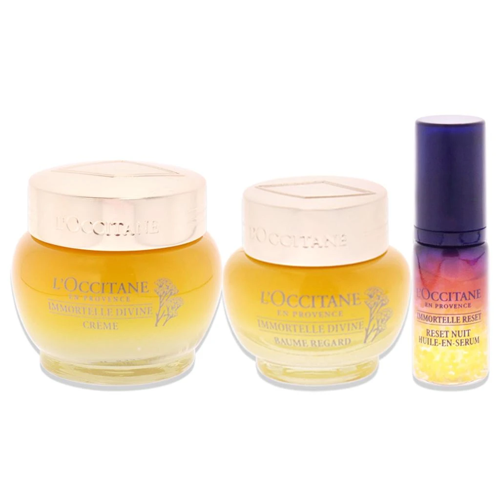 商品L'Occitane|Immortelle Divine Set - Advance Youth Face Care by  for Unisex - 3 Pc 0.5oz Eye Balm, 1.7oz Cream, 0.16oz Oil-In-Serum,价格¥959,第2张图片详细描述