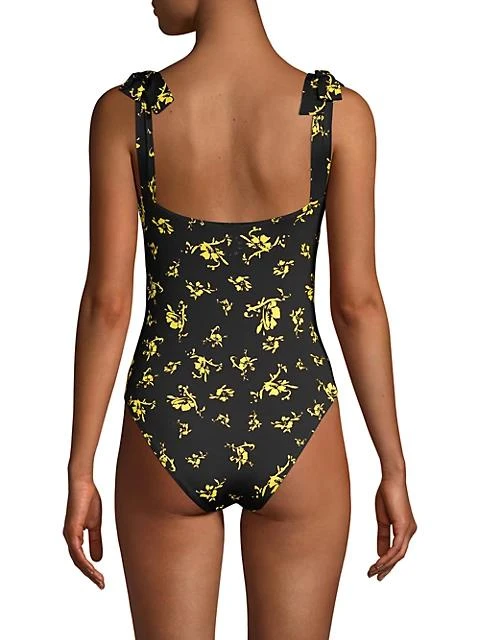 商品Ganni|Recycled Fabric Floral One-Piece Swimsuit,价格¥570,第4张图片详细描述