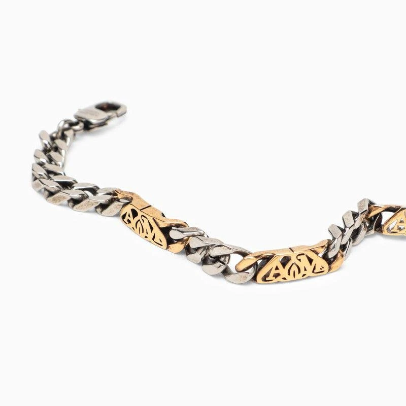 商品Alexander McQueen|SEAL LOGO CHAIN BRACELET SILVER/GOLD,价格¥2954,第3张图片详细描述