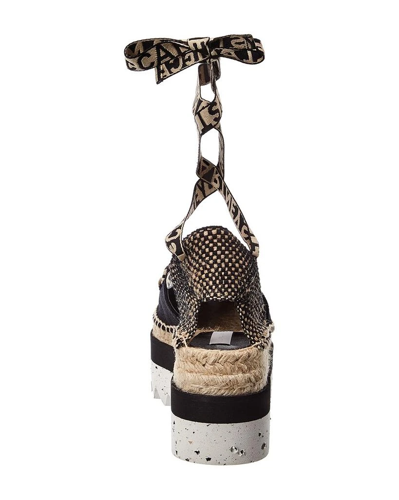 商品Stella McCartney|Stella McCartney Gaia Logo Strap Canvas Platform Wedge Espadrille,价格¥3952,第3张图片详细描述