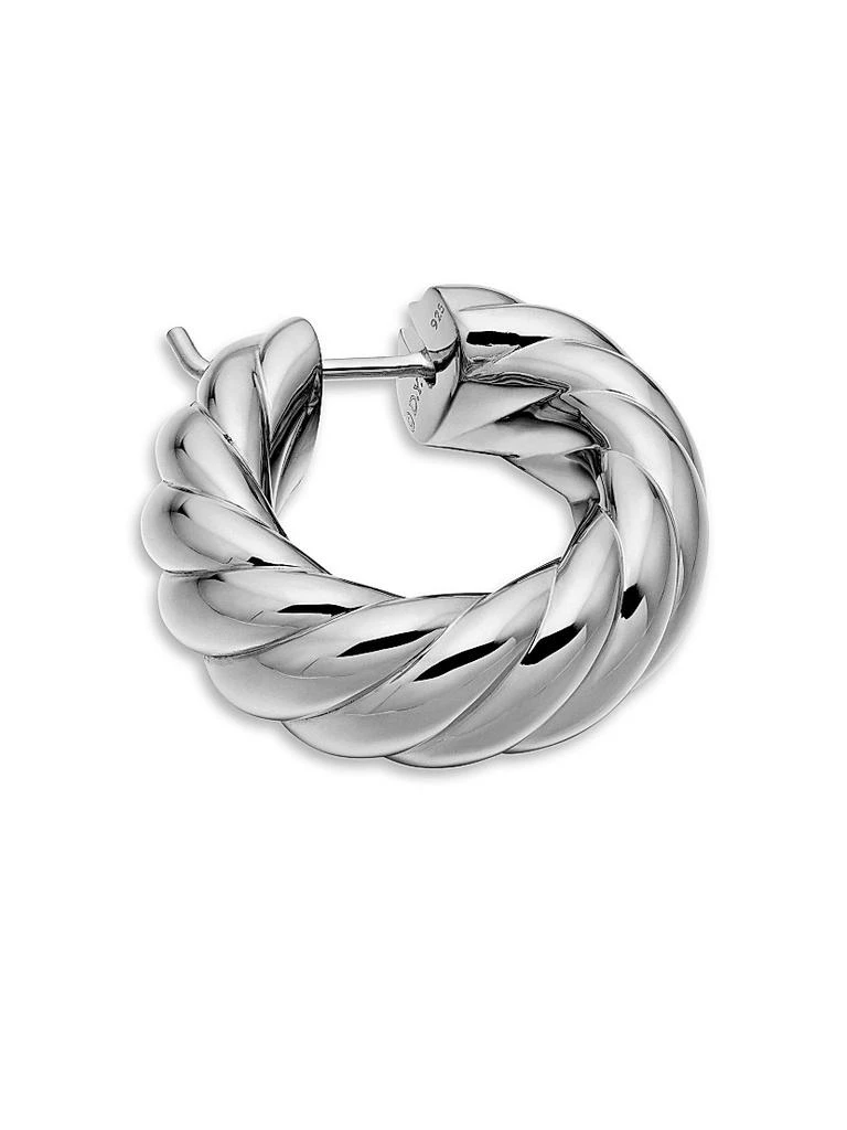 商品David Yurman|Sculpted Cable Hoop Earrings in Sterling Silver, 25MM,价格¥5879,第3张图片详细描述