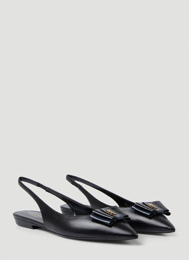 商品Yves Saint Laurent|Anais Bow Flat Sandals in Black,价格¥4500,第4张图片详细描述
