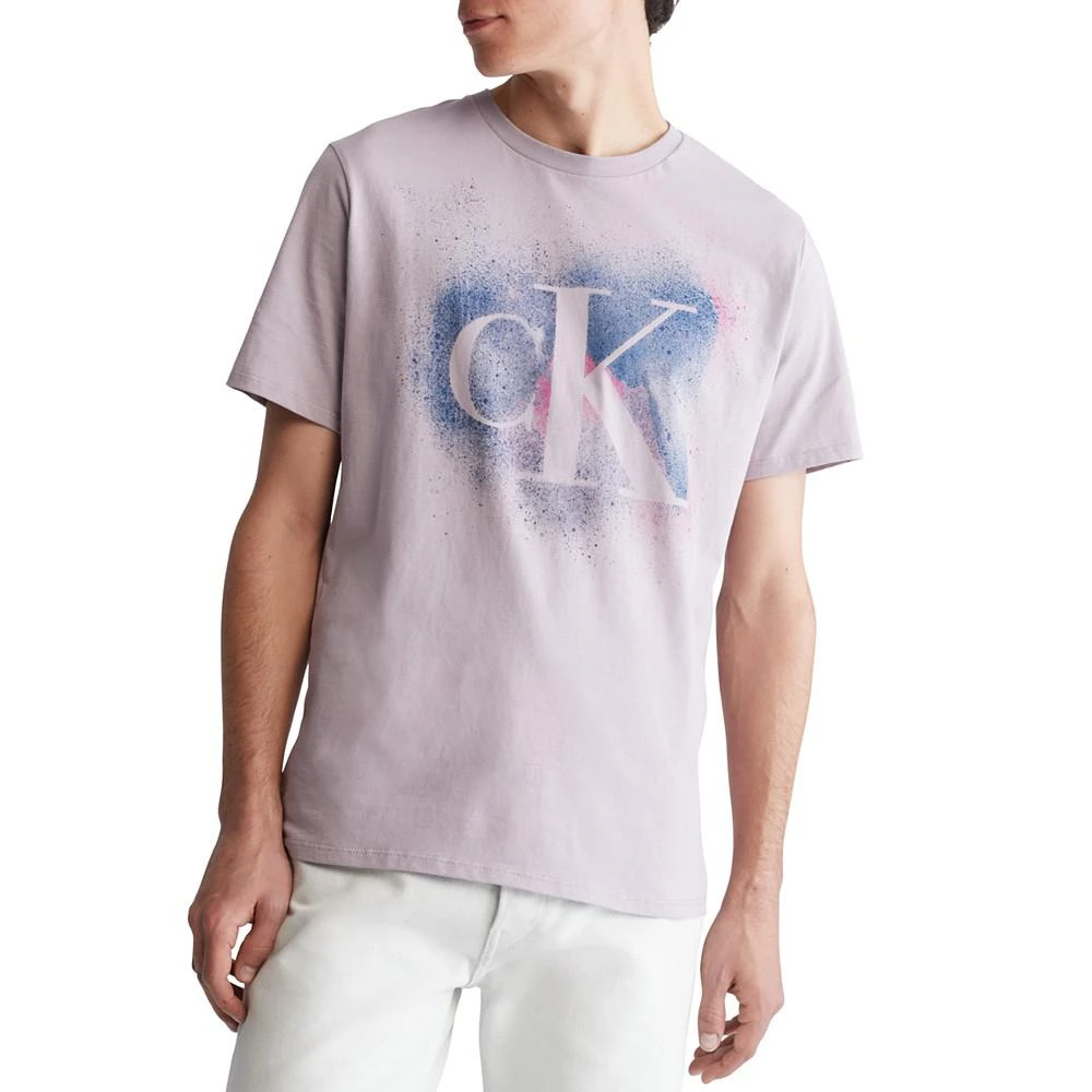 商品Calvin Klein|Men's Short-Sleeve Paint Splatter Graphic Logo T-Shirt,价格¥111,第1张图片