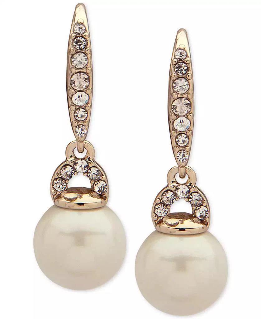 商品Ralph Lauren|Gold-Tone Pavé & Imitation Pearl Drop Earrings,价格¥269,第1张图片