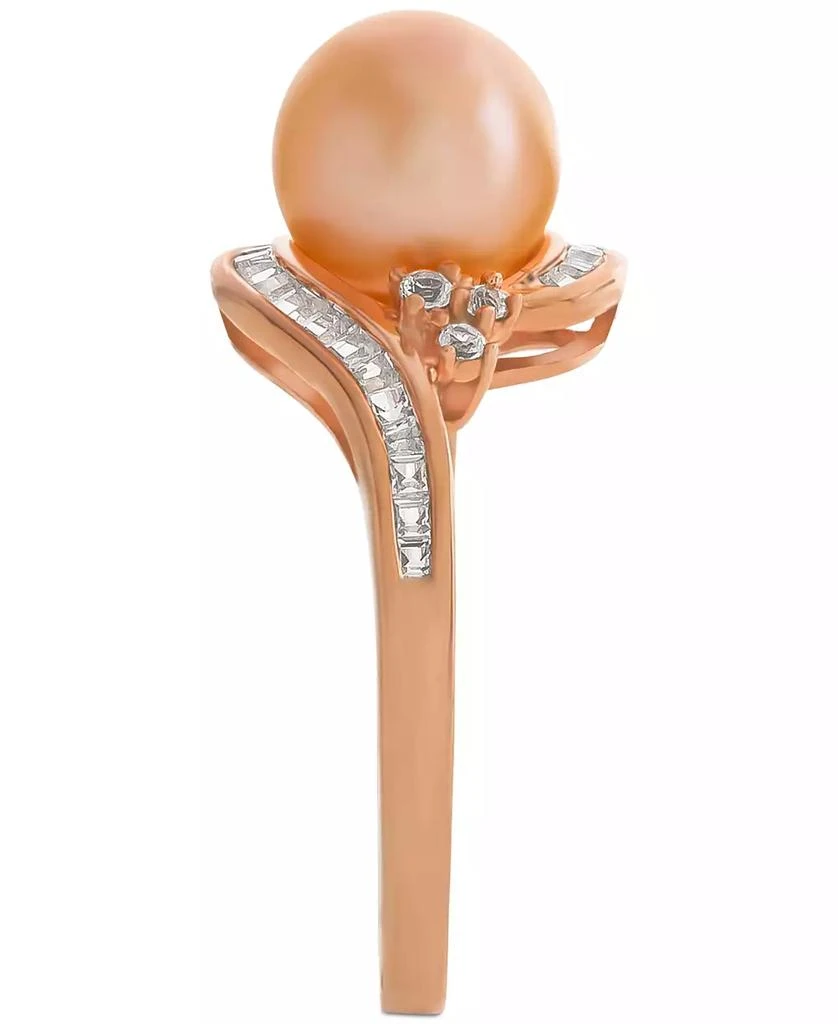 商品Macy's|Pink Cultured Freshwater Pearl (8mm) & Diamond (1/4 ct. t.w.) Swirl Ring in 14k Rose Gold,价格¥5383,第4张图片详细描述