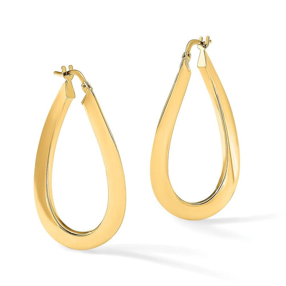 商品Diamond2Deal|14K Yellow Gold Oval Twisted Hoop Earrings 38mm,价格¥6617,第5张图片详细描述