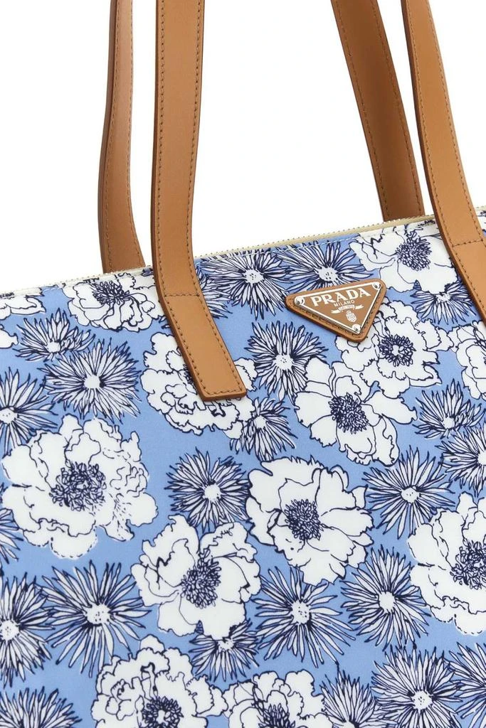 商品Prada|Prada Allover Floral Printed Triangle Logo Tote Bag,价格¥10190,第4张图片详细描述