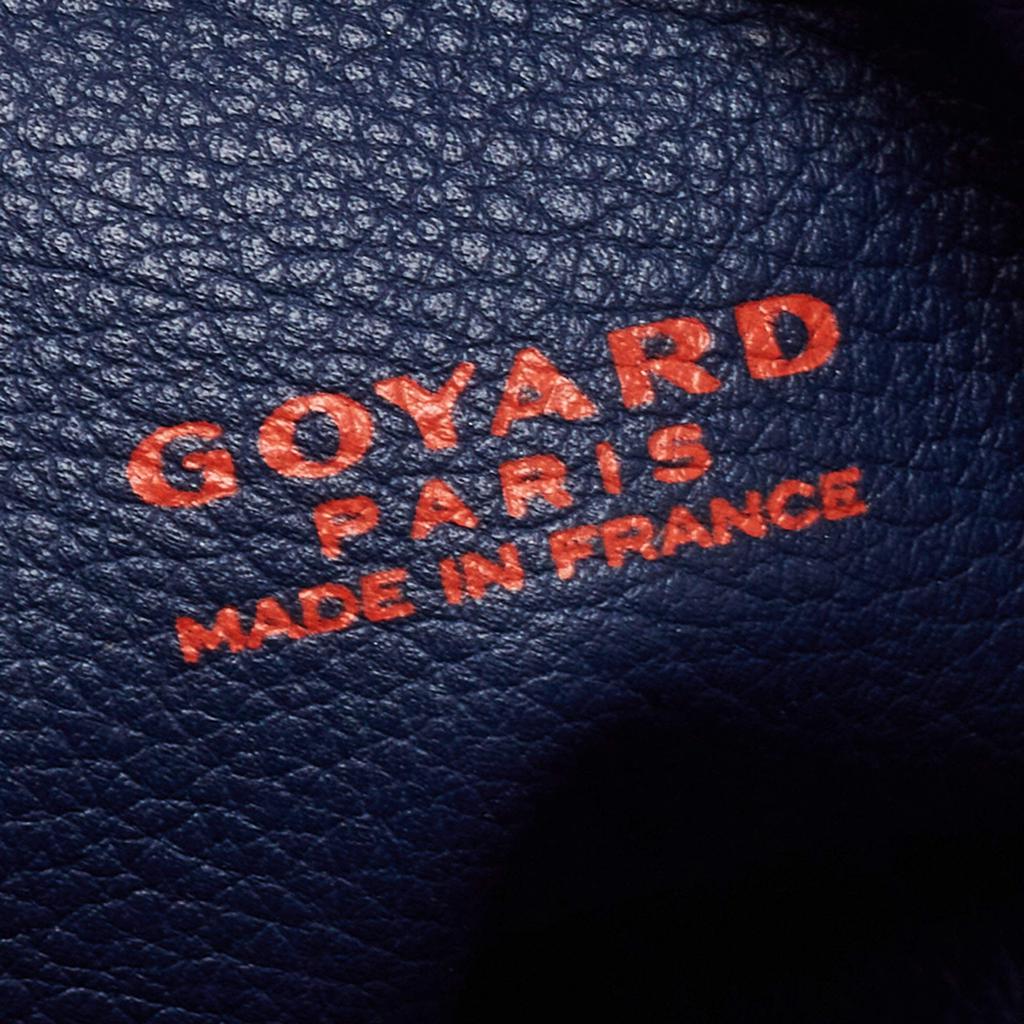 Goyard Navy Blue Goyardine Coated Canvas and Leather Mini Anjou Tote商品第9张图片规格展示