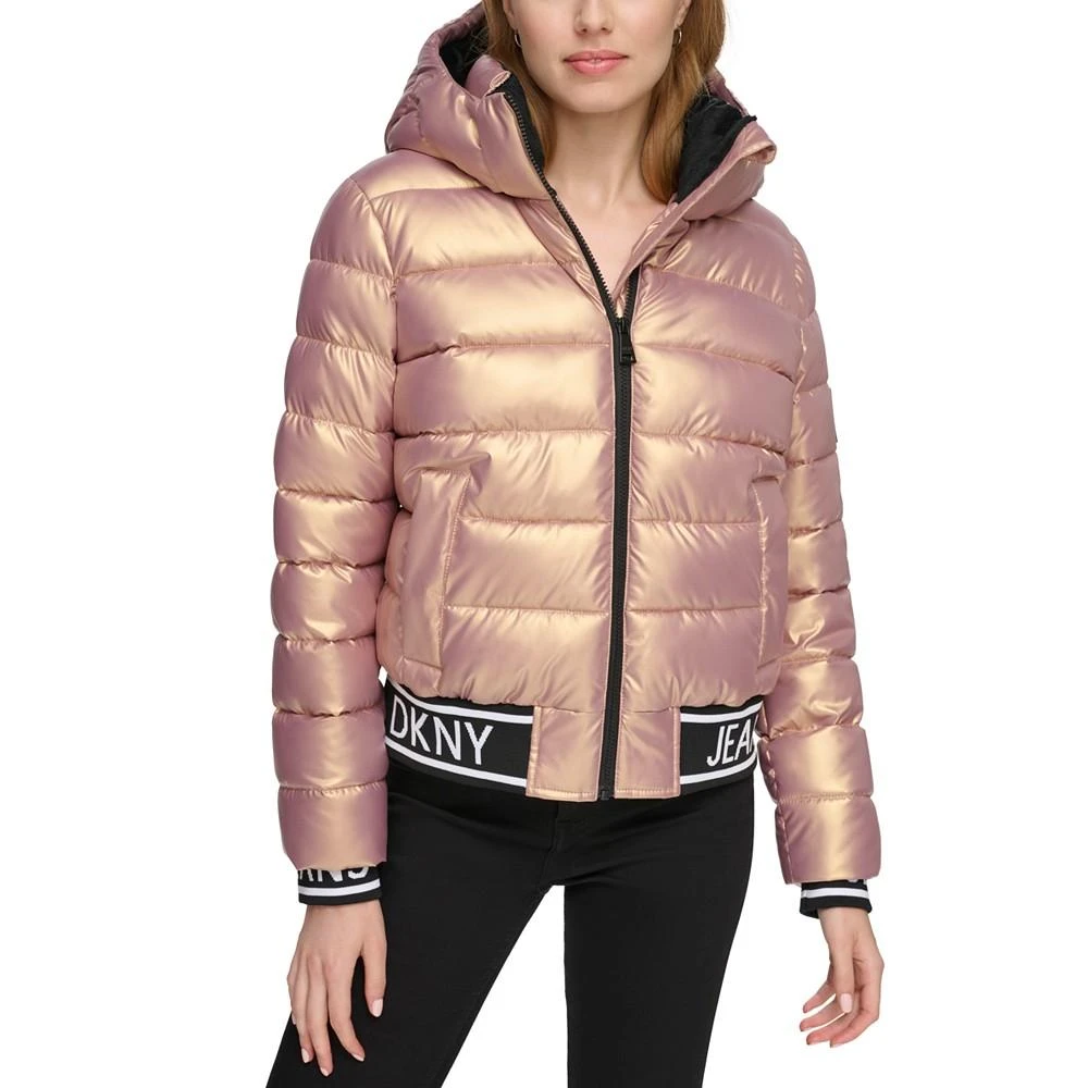 商品DKNY|Women's Super Wet Logo Long-Sleeve Puffer Jacket,价格¥893,第1张图片