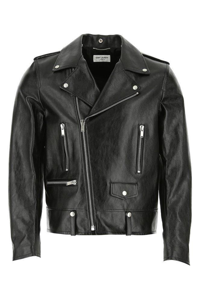 商品Yves Saint Laurent|Saint Laurent Leather Biker Jacket,价格¥29355,第1张图片