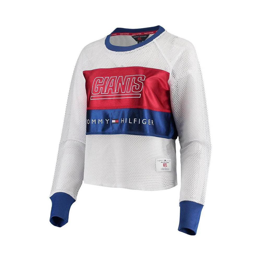 商品Tommy Hilfiger|Women's White and Red New York Giants Mesh Raglan Long Sleeve T-shirt,价格¥366,第2张图片详细描述