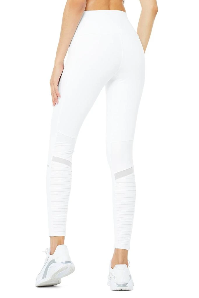 商品Alo|7/8 High-Waist Moto Legging - White,价格¥540,第2张图片详细描述