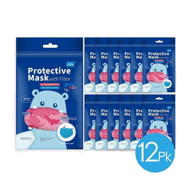 商品Grand Fusion Housewares|Child Size Non-Medical Mask With Filter 12 Mask Group Size Bundle,价格¥376,第1张图片