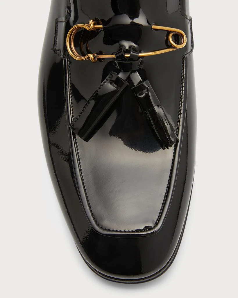 Men's Pin and Tassel Patent Leather Loafers 商品