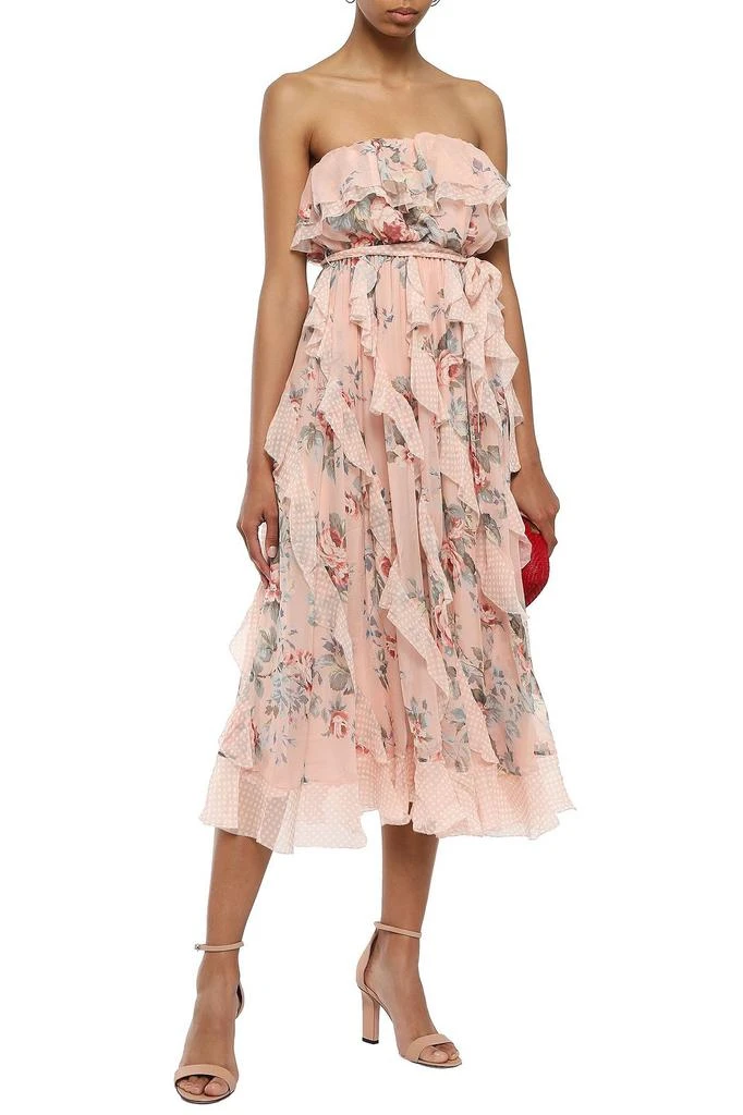 商品Zimmermann|Bowie Waterfall strapless printed silk-georgette midi dress,价格¥4383,第2张图片详细描述